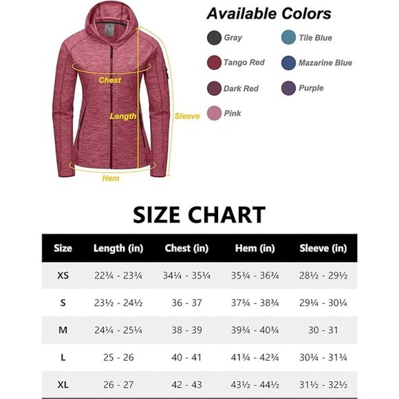 Must-Sell: Dasawamedh Women's Running Jacket - Full Zip, Thumb Holes - Tango Red - Picture 5 of 7